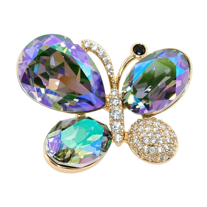 Брошка-кулон Xuping колір 18K з кристалами Swarovski Метелик з кристалами Erinite Shimmer фото №1 Брошка-кулон Xuping колір 18K з кристалами Swarovski Метелик з кристалами Erinite Shimmer фото №1