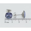 Сережки Xuping колір Родій з кристалами Swarovski пусети Кристали Tanzanite, 10х10мм фото №2