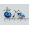 Сережки Xuping колір Родій з кристалами Swarovski пусети Кристал Capri Blue з метеликом фото №2