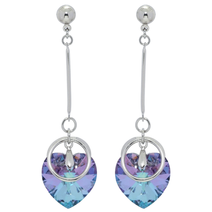 Сережки Xuping колір Родій з кристалами Swarovski пусети Підвіски з кристальними сердечками Paradise Shine фото №23