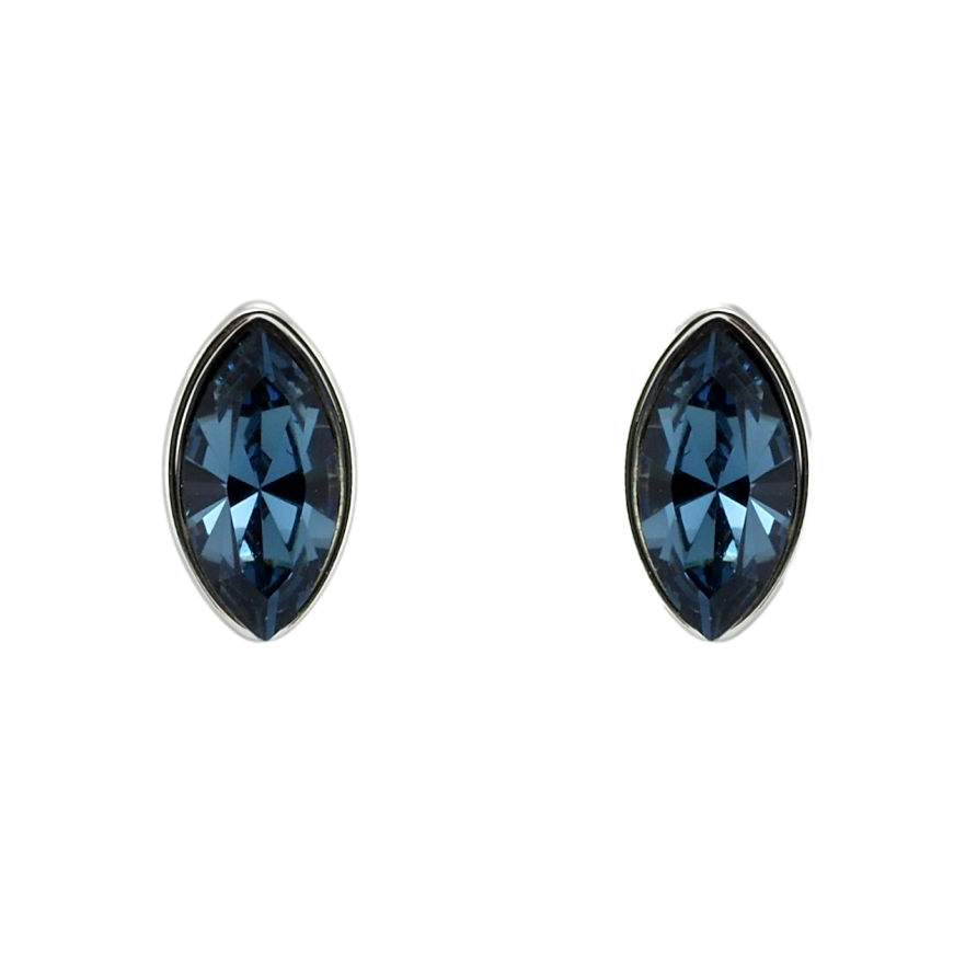 Сережки Xuping колір Родій з кристалами Swarovski пусети Кристал Montana 6х11мм фото №1