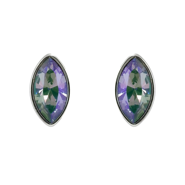 Сережки Xuping колір Родій з кристалами Swarovski пусети Кристал Erinite Shimmer 6х11мм фото №16