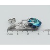 Сережки Xuping колір Родій з кристалами Swarovski пусети Підвіски з кристальними сердечками Metallic Blue фото №2
