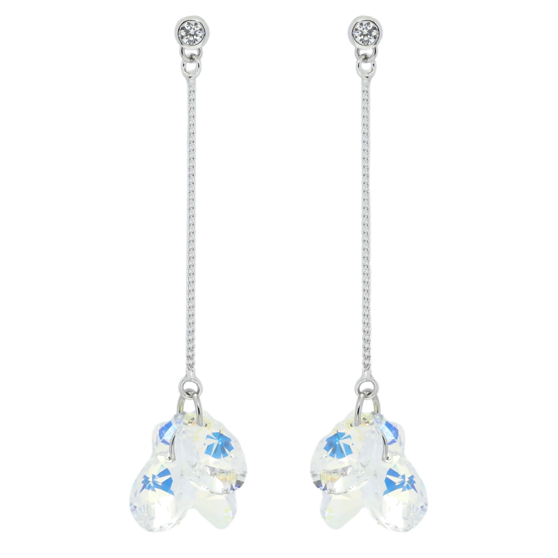 Сережки Xuping колір Родій з кристалами Swarovski пусети Підвіски з кристалами Shimmer фото №13