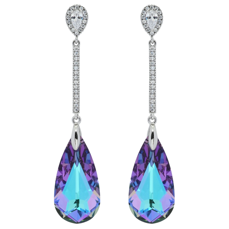 Сережки Xuping колір Родій з кристалами Swarovski пусети Підвіски з кристалом Paradise Shine фото №11