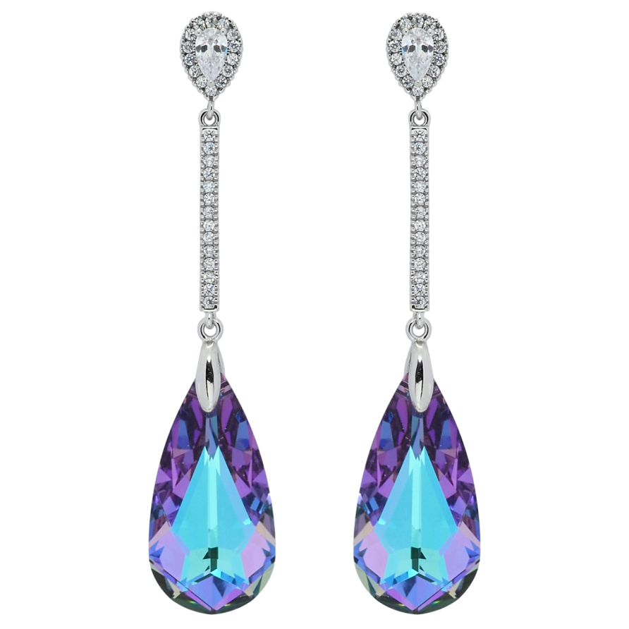 Сережки Xuping колір Родій з кристалами Swarovski пусети Підвіски з кристалом Paradise Shine фото №1