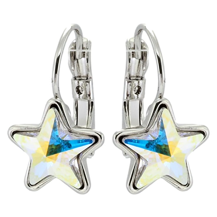 Сережки Xuping колір Родій з кристалами Swarovski французький замок Кристальні зірки АВ фото №11