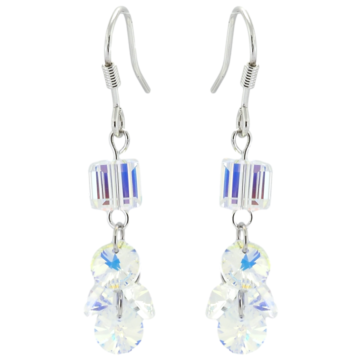 Сережки Xuping колір Родій з кристалами Swarovski французький замок Підвіски з кристалами Shimmer фото №20