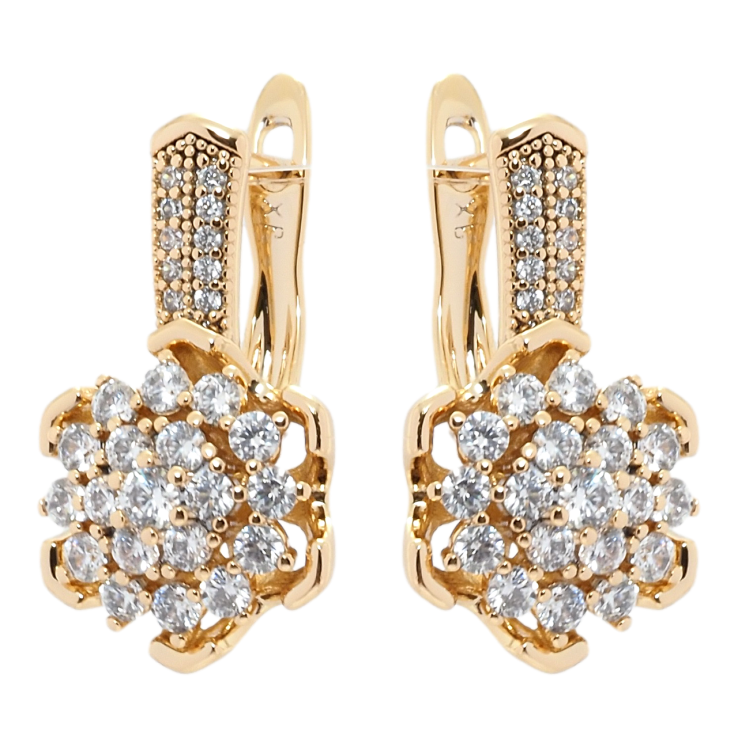 Сережки Xuping Позолота 18K англійський замок Квіточки з цирконієм фото №12 Сережки Xuping Позолота 18K англійський замок Квіточки з цирконієм фото №12