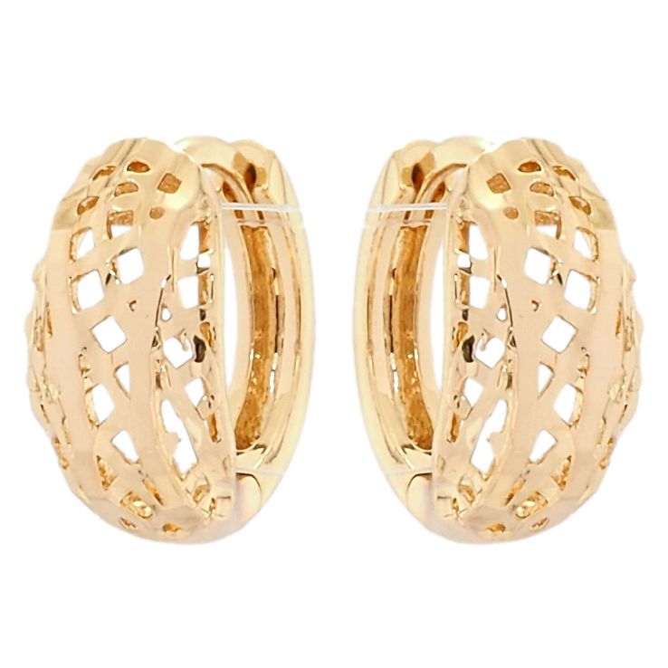 Сережки Xuping Позолота 18K колечка Різьблений орнамент фото №4 Сережки Xuping Позолота 18K колечка Різьблений орнамент фото №4
