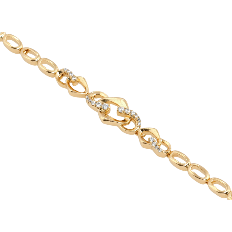 Браслет Xuping Позолота 18K Декоративний орнамент із цирконієм довжина з дод. замком 17,19см х 4-9мм фото №1