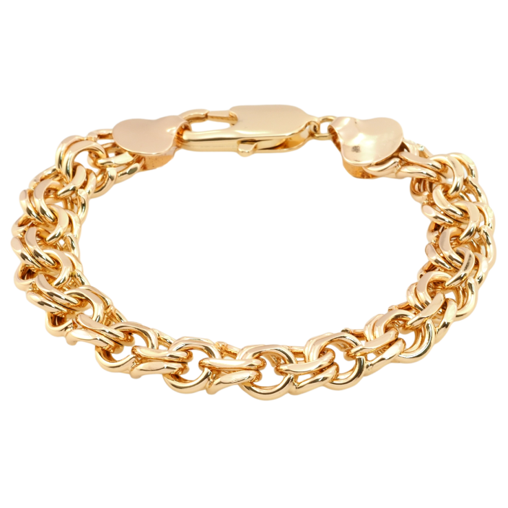 Браслет Xuping Позолота 18K Плетение Бисмарк длина 21см х 11мм фото №14