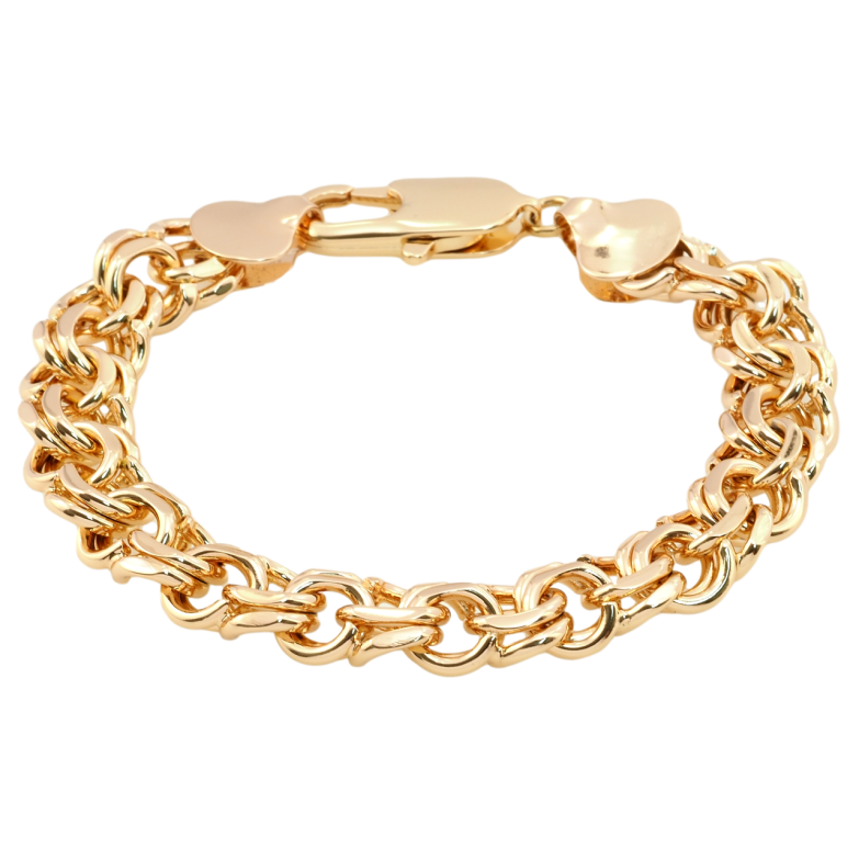 Браслет Xuping Позолота 18K Плетіння Бісмарк довжина 21см х 11мм фото №1