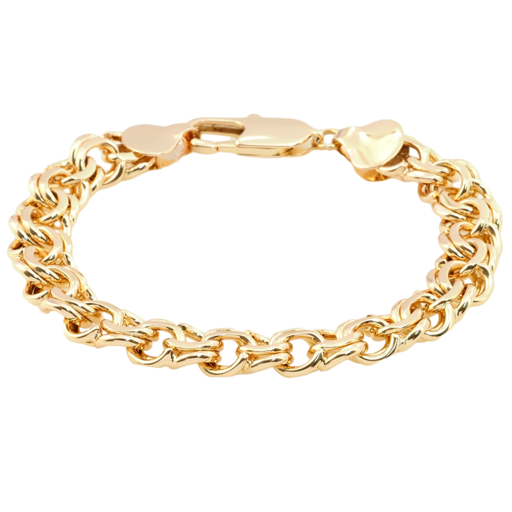 Браслет Xuping Позолота 18K Плетение Бисмарк длина 22.5см х 11мм фото №13