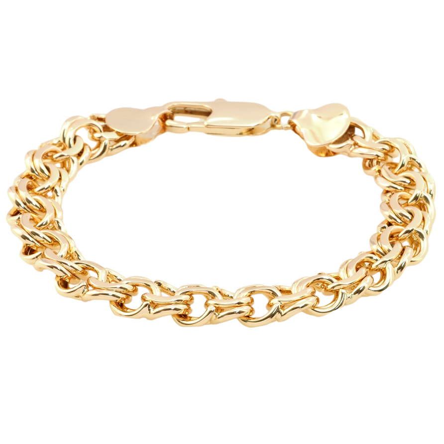 Браслет Xuping Позолота 18K Плетение Бисмарк длина 25см х 11мм фото №1