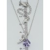 Кулон Xuping колір Родій з кр-ми Swarovski на ланцюжку Кубик Provence Laven з вузликом довжина 39-44см х 1мм фото №2