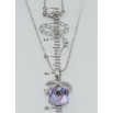 Кулон Xuping колір Родій з кр-ми Swarovski на ланцюжку Кристальний кубик Provence Lavender довжина 40-45см х 1мм фото №2