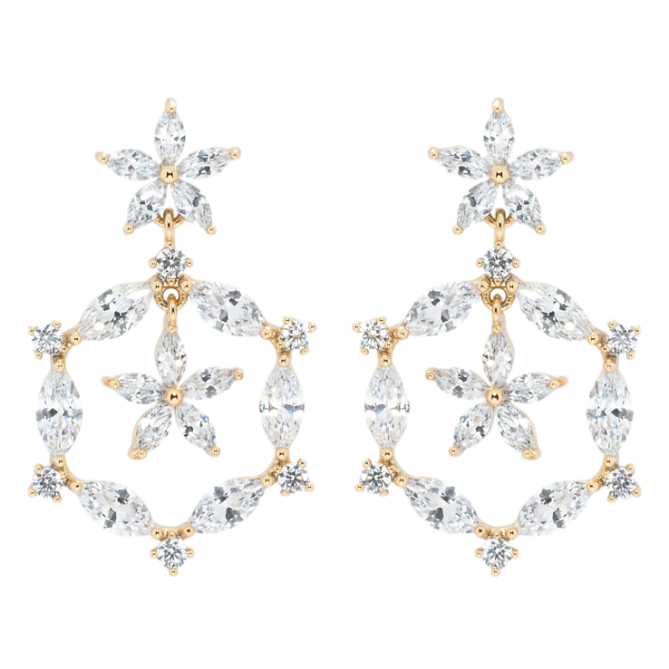 Серьги Xuping JEAN GOUJON Позолота 18K пусеты Кристальные подвески фото №7